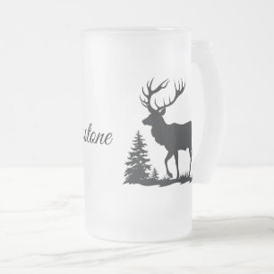Caneca De Cerveja Vidro Jateado Elk De Vidro De fosco
