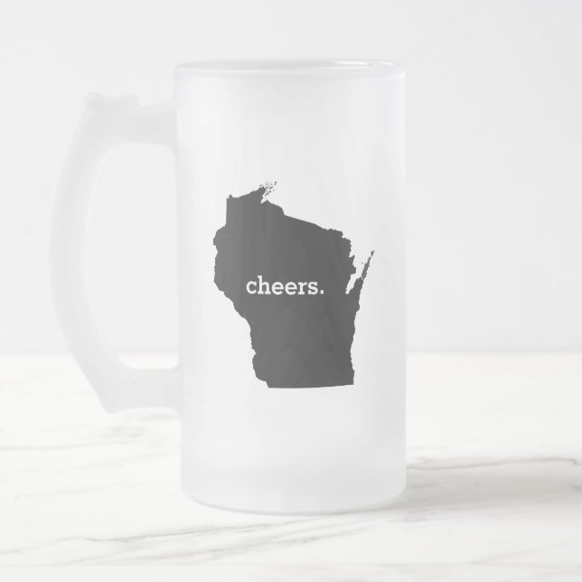 Caneca De Cerveja Vidro Jateado Elogios em Wisconsin (Esquerda)