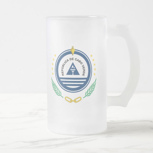 Caneca De Cerveja Vidro Jateado emblema de cabo verde (Direita)