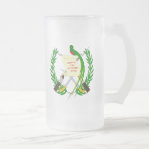 Caneca De Cerveja Vidro Jateado emblema de guatemala