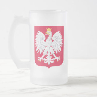 Caneca De Cerveja Vidro Jateado Emblema polonês - protetor do Polônia - erva