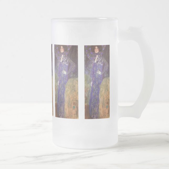 Caneca De Cerveja Vidro Jateado Emilie Floege por:Gustav Klimt (Direita)