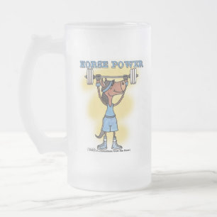 Caneca De Cerveja Vidro Jateado Energia do cavalo