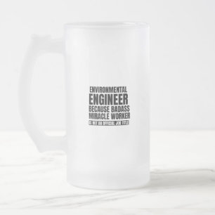 Caneca De Cerveja Vidro Jateado Engenheiro ambiental porque trabalho milagroso
