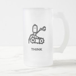 Caneca De Cerveja Vidro Jateado Engenheiro Bot Think