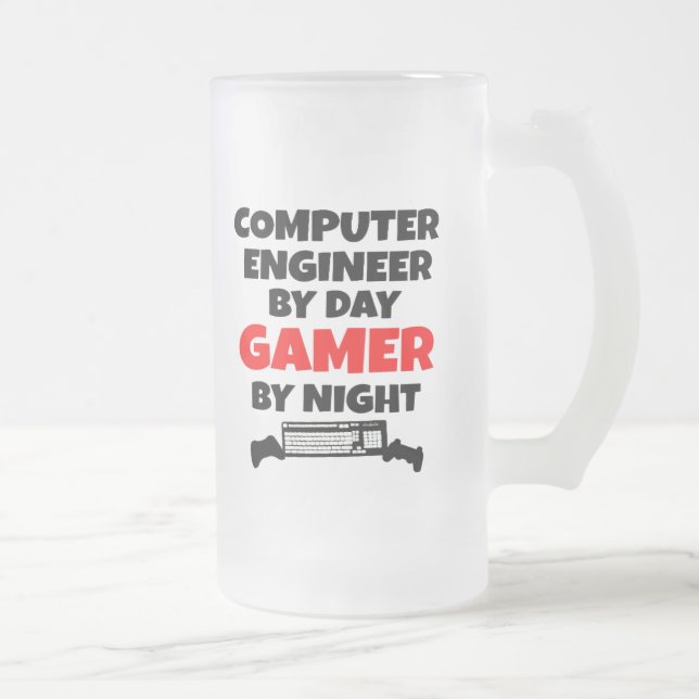 Caneca De Cerveja Vidro Jateado Engenheiro para computador jogador (Direita)