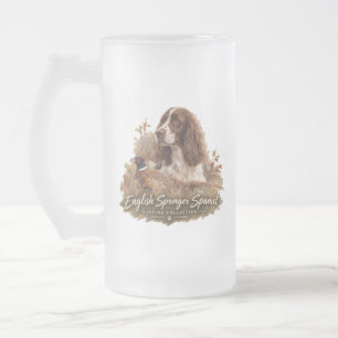 Caneca De Cerveja Vidro Jateado English Springer Spaniel