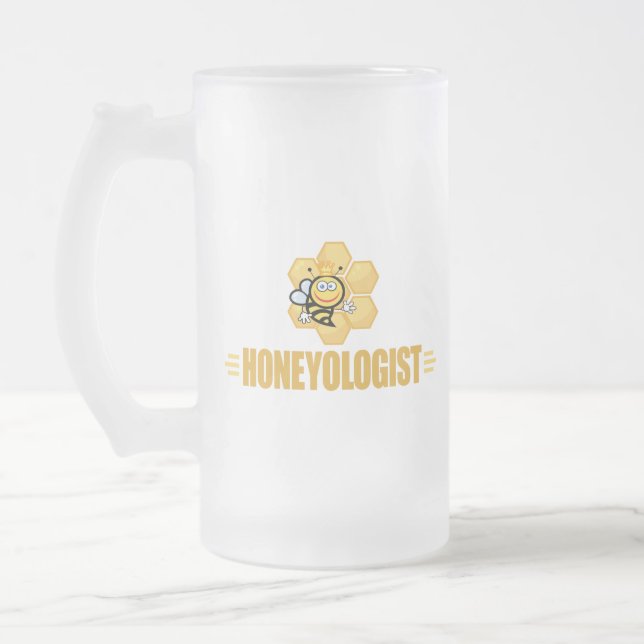 Caneca De Cerveja Vidro Jateado Engraçado apicultor (Esquerda)