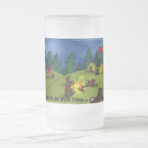Caneca De Cerveja Vidro Jateado Enquanto isso @ Boot Camp Camisetas Engraçadas Car