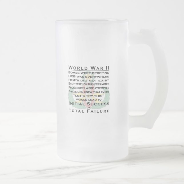 Caneca De Cerveja Vidro Jateado EOD WWII mestre (Direita)