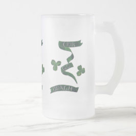 Caneca De Cerveja Vidro Jateado Erin Go Braugh Clover - Mug