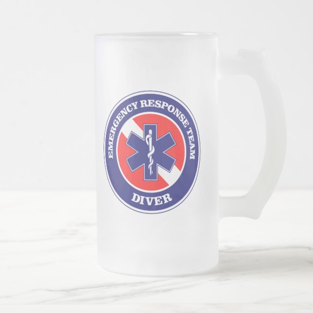 Caneca De Cerveja Vidro Jateado ERT Diver (Direita)
