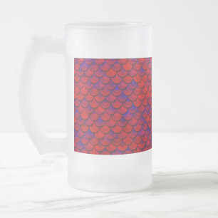 Caneca De Cerveja Vidro Jateado Escalas de Vermelho e Roxo