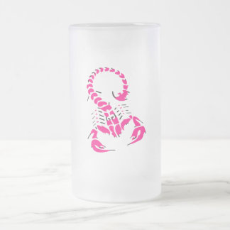 Caneca De Cerveja Vidro Jateado Escorpião venenoso rosa muito venenoso inseto