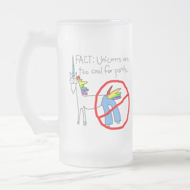 Caneca De Cerveja Vidro Jateado Esfrie demasiado para calças (Esquerda)