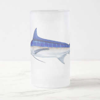 Caneca De Cerveja Vidro Jateado Espadim azul
