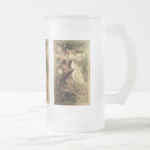 Caneca De Cerveja Vidro Jateado Espírito De Primavera por Alphonse Mucha