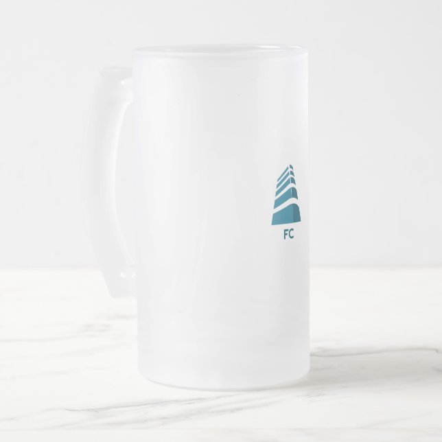 CANECA DE CERVEJA VIDRO JATEADO ESPORTE FC (Frente Esquerda)