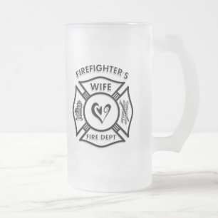 Caneca De Cerveja Vidro Jateado Esposa dos sapadores-bombeiros