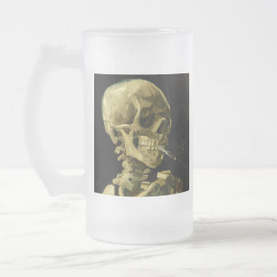 Caneca De Cerveja Vidro Jateado Esqueleto de Fumagem de Van Gogh