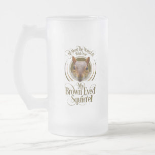 Caneca De Cerveja Vidro Jateado Esquilo Brown Eyed - amante engraçado de esquilo