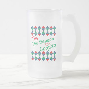 Caneca De Cerveja Vidro Jateado Esta É A Época Para O Coquito Ugly Sweater Mug