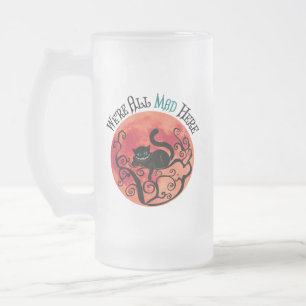 Caneca De Cerveja Vidro Jateado Estamos todos loucos aqui - Cheshire Cat