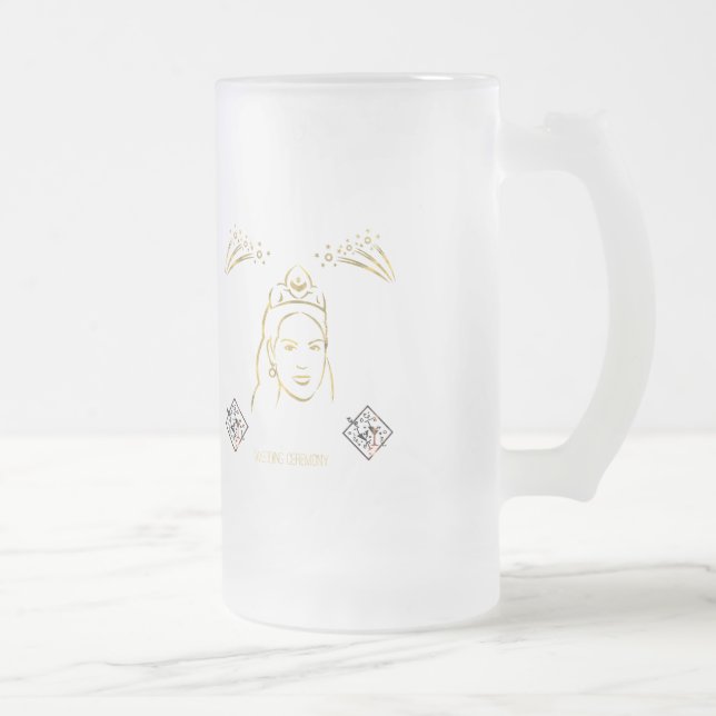 Caneca De Cerveja Vidro Jateado estilo de cerimônia de casamento (Direita)