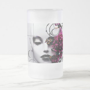 Caneca De Cerveja Vidro Jateado Estilo Gótico Arte Tiara - Arte Protetora Intensa