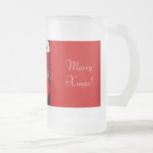 Caneca De Cerveja Vidro Jateado Estoque de Natal