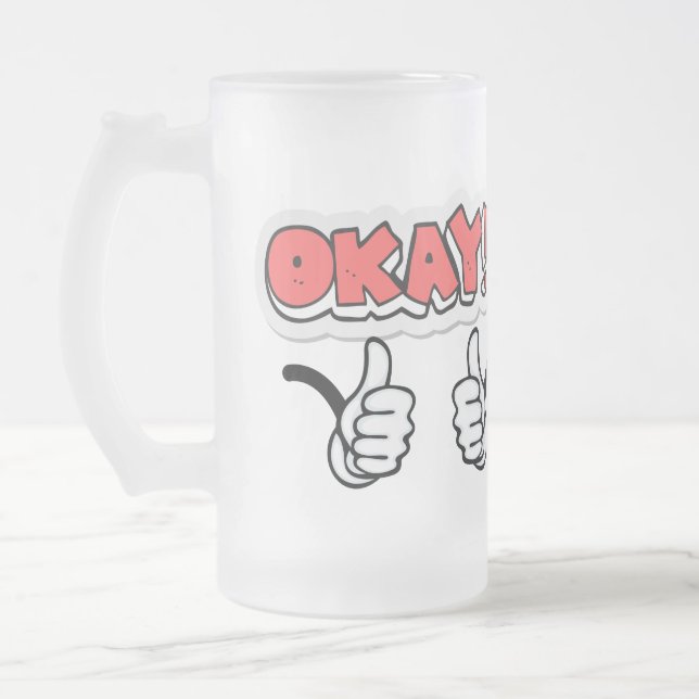 Caneca De Cerveja Vidro Jateado Estou bem, Mug (Esquerda)