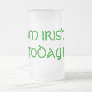 CANECA DE CERVEJA VIDRO JATEADO ESTOU IRLANDÊS HOJE!