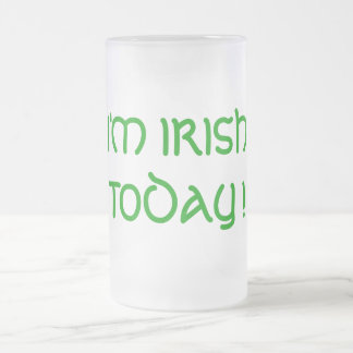CANECA DE CERVEJA VIDRO JATEADO ESTOU IRLANDÊS HOJE!