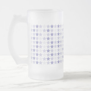 Caneca De Cerveja Vidro Jateado Estrelas de Ombre Azul Patriótica