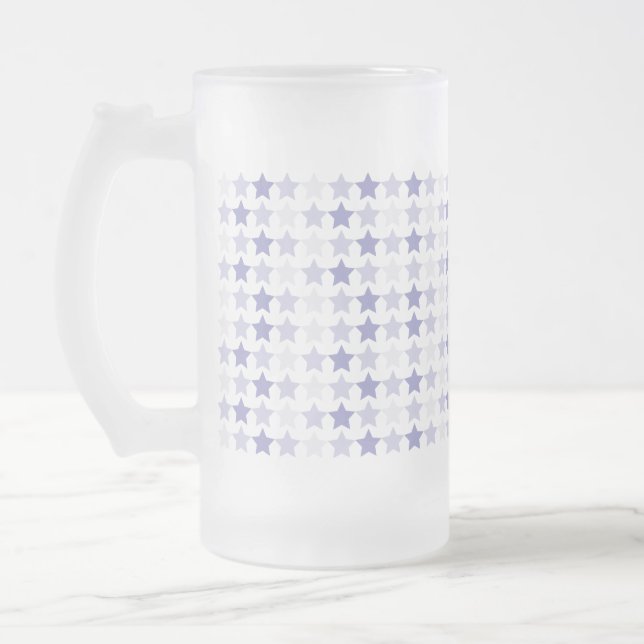 Caneca De Cerveja Vidro Jateado Estrelas de Ombre Azul Patriótica (Esquerda)