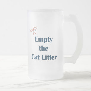 Caneca De Cerveja Vidro Jateado Esvazie os lembretes da maca de gato