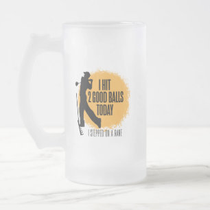 Caneca De Cerveja Vidro Jateado Eu Acertei 2 Balls Hoje - golfe engraçado