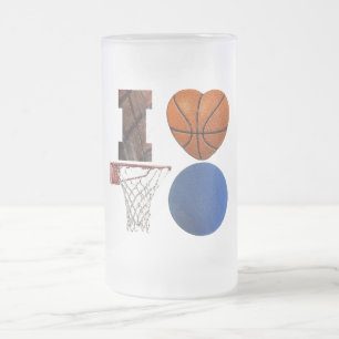 Caneca De Cerveja Vidro Jateado Eu adoro Copa de Basquete