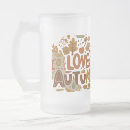 Caneca De Cerveja Vidro Jateado Eu adoro o outono