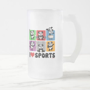 Caneca De Cerveja Vidro Jateado Eu Adoro Pandas Esportivos