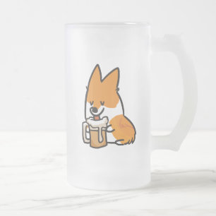 Caneca De Cerveja Vidro Jateado Eu amo a caneca   CorgiThings do Corgi da cerveja