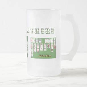 Caneca De Cerveja Vidro Jateado EU AMO A Fosco SOLITAIRE.