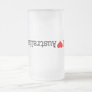 Caneca De Cerveja Vidro Jateado Eu Amo Austrália