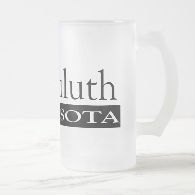 Caneca De Cerveja Vidro Jateado Eu Amo Duluth Minnesota (Direita)