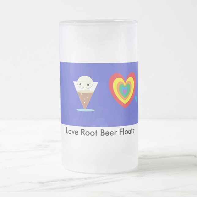 Caneca De Cerveja Vidro Jateado Eu Amo Fluxos De Cerveja De Raiz (Centro)