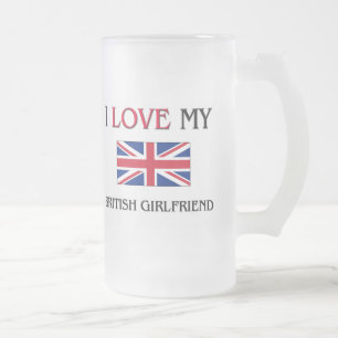 Caneca De Cerveja Vidro Jateado Eu amo meu namorada britânico