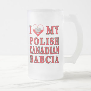 Caneca De Cerveja Vidro Jateado Eu Amo Minha Babcia Polonesa Canadiana