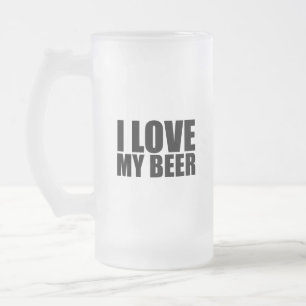 Caneca De Cerveja Vidro Jateado Eu amo minha cerveja