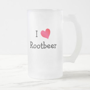 Caneca De Cerveja Vidro Jateado Eu amo Rootbeer