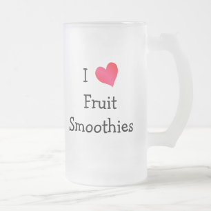 Caneca De Cerveja Vidro Jateado Eu amo Smoothies da fruta